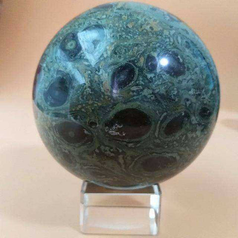 Image of Natural Green Peacock Crystal ball