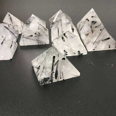 Natural Black Tourmaline quartz healing crystal pyramid