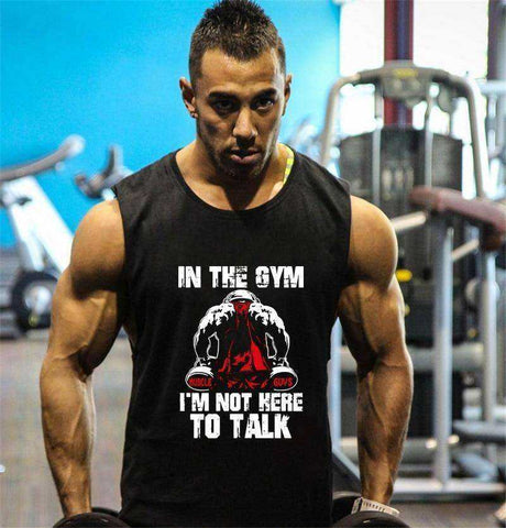 Image of In The Gym I'm Not Here To Talk Aesthetic Apparel Tank Top Bodybuilding Stringers