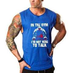 In The Gym I'm Not Here To Talk Aesthetic Apparel Tank Top Bodybuilding Stringers