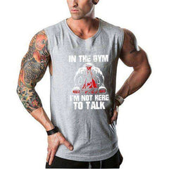 In The Gym I'm Not Here To Talk Aesthetic Apparel Tank Top Bodybuilding Stringers