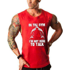 In The Gym I'm Not Here To Talk Aesthetic Apparel Tank Top Bodybuilding Stringers