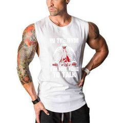 In The Gym I'm Not Here To Talk Aesthetic Apparel Tank Top Bodybuilding Stringers