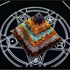 Chakra Awakening Handmade Orgone Crystal Pyramid