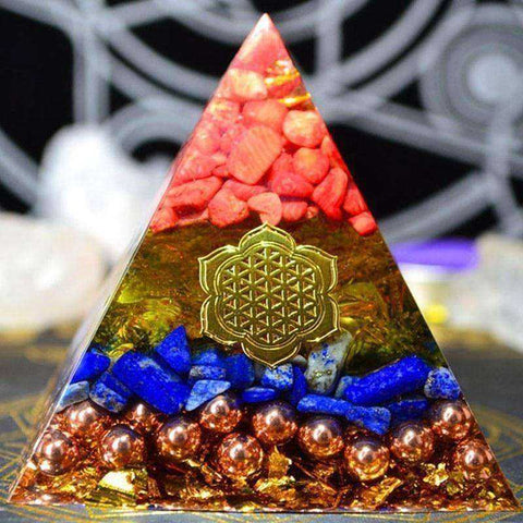 Image of Gathering Fortune Awakening Crystal Orgonite Pyramid