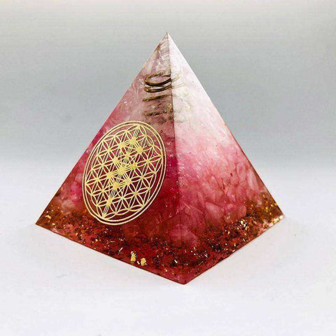 Image of Red Halo Love Energy Awakening Orgonite Crystal Pyramid