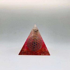 Red Halo Love Energy Awakening Orgonite Crystal Pyramid