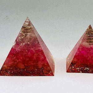 Red Halo Love Energy Awakening Orgonite Crystal Pyramid