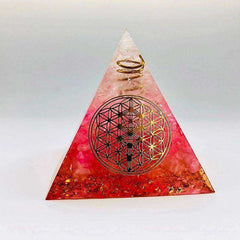 Red Halo Love Energy Awakening Orgonite Crystal Pyramid
