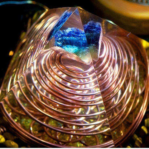 Image of High Frequency Triple Helix Energy Awakening Orgone Crystal Pyramid