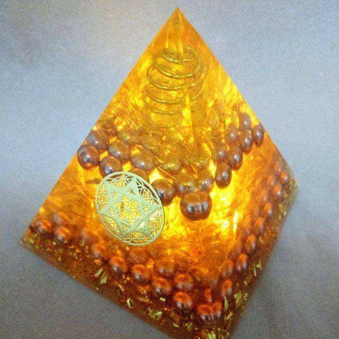 Image of Wealth Gathering Awakening Orgone Crystal Pyramid