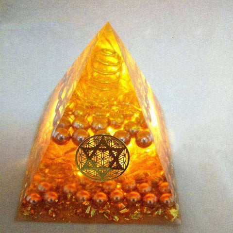 Image of Wealth Gathering Awakening Orgone Crystal Pyramid
