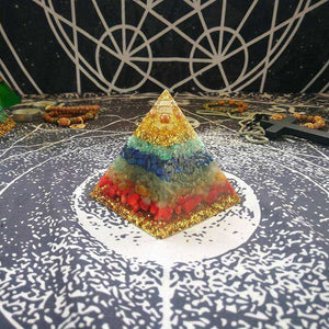 7 Chakra Zadkiel Orgone Energy Eliminates Negative Energy Awakening Orgonite Pyramid (7cm)