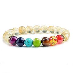 Natural Stone Tiger Eye 7 Chakra Bracelets