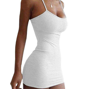 Thin Shoulder Strap Slim Mini Tight Women's Short Dress