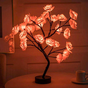 LED Table Lamp Rose Flower Tree USB Night Lights