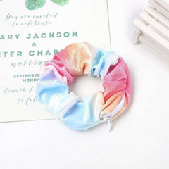 New Velvet Tencel Zipper Pocket Hairband Elastic  Accessories