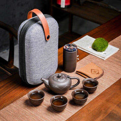 Purple Clay Kung Fu Teapot Cup Travel Set