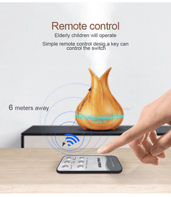 LED Wooden Grain Petal Essential Oil Diffuser