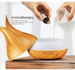 LED Wooden Grain Petal Essential Oil Diffuser
