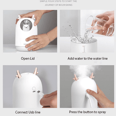 Animal Humidifier Rechargeable Night Light Lamp Aroma Diffuser Cool Mist Maker