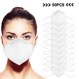 50PC White Anti-Dust Mask For Adult Protection 5-Layer Filter Mouth Mask