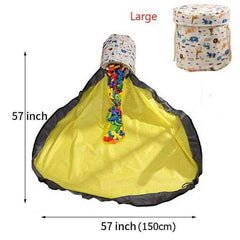 Kids Large Waterproof Play Mat Toy Clean-up Basket Storage