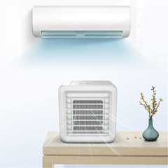 New Dual Tank Mini Portable Usb Air Conditioner Humidifier Purifier With 7 Color LED
