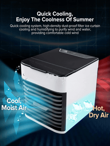 New Portable Air Conditioner Cooler Humidifier Purifier With 7 Color Led
