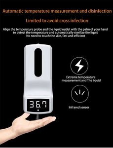 New Wall Mounted Touchless No Contact K9 Infrared Lcd Temperature Thermometer Sanitizer Sensor Machine With Automatic Liquid Soap Dispenser