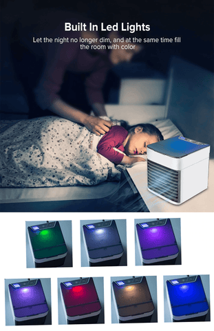 Image of New Portable Air Conditioner Cooler Humidifier Purifier With 7 Color Led