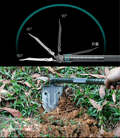 Image of Outdoor Multi-purpose Survival Folding Military Shovel Garden Security Combination Tools