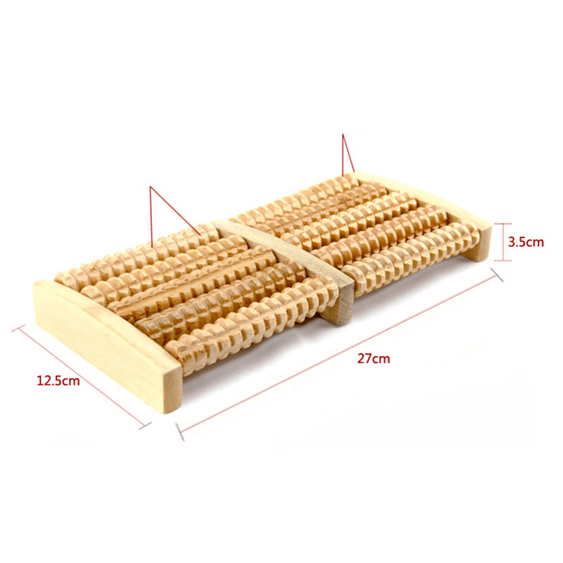 5 Raw Wooden Foot Roller Massage Reflexology