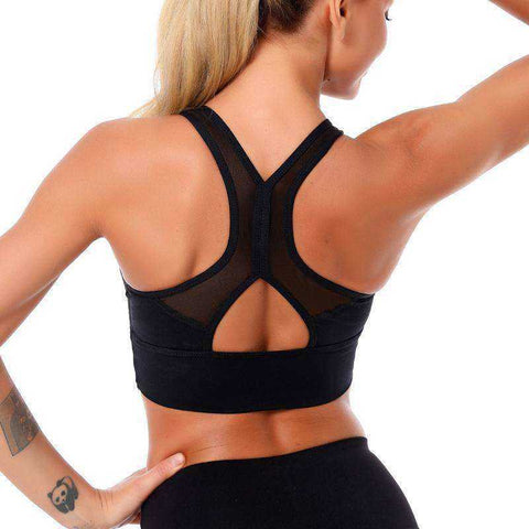 Image of Aesthetic Breathable Mesh Sports Bra Tank Top For Women