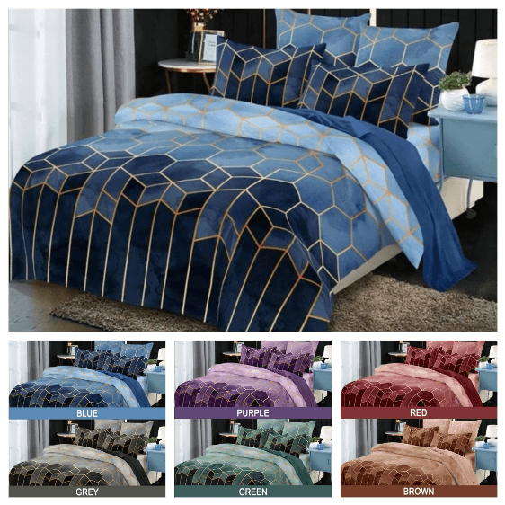 Geometry Duvet Comfortable Bed Cover Single Double Queen King Size