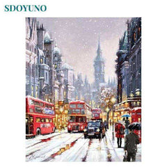 Landscape on canvas acrylic Painting By Numbers DIY 60x75cm Frame Digital Painting Draw Number