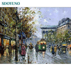 Landscape on canvas acrylic Painting By Numbers DIY 60x75cm Frame Digital Painting Draw Number