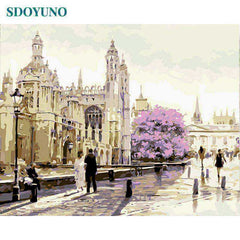 Landscape on canvas acrylic Painting By Numbers DIY 60x75cm Frame Digital Painting Draw Number