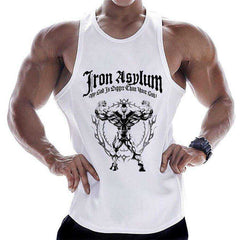 Summer Men Cotton Casual Printed Bodybuilding Gym Fitness Workout Sleeveless Shirt - AWAKENING AESTHETICS