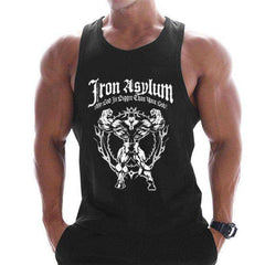 Summer Men Cotton Casual Printed Bodybuilding Gym Fitness Workout Sleeveless Shirt - AWAKENING AESTHETICS