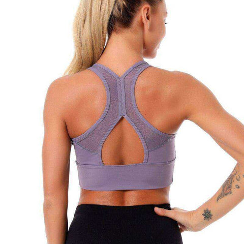 Image of Aesthetic Breathable Mesh Sports Bra Tank Top For Women