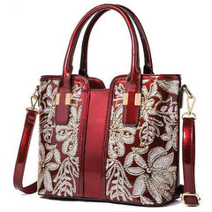 Luxury Fashion High Quality  Appliques Flower Women's Bag