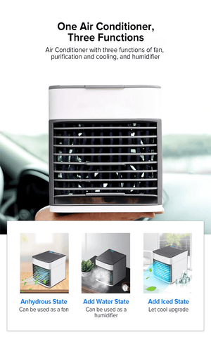 Image of New Portable Air Conditioner Cooler Humidifier Purifier With 7 Color Led