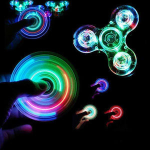 Transparent LED Kids Fidget Spinner Glow in Dark