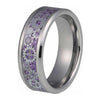 Silver Mechanical Gear Wheel Purple Wedding Tungsten Ring