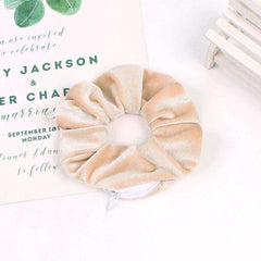 New Velvet Tencel Zipper Pocket Hairband Elastic  Accessories
