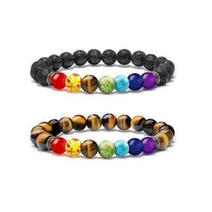 7 Chakra Awakening Healing Lavastone Crystal Bracelet