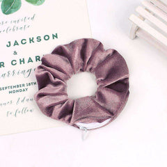 New Velvet Tencel Zipper Pocket Hairband Elastic  Accessories