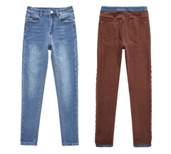 Women Warm Jean Pants