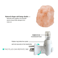 Warm White Salt Lamp Natural Crystal Hand Carved Air Purifying